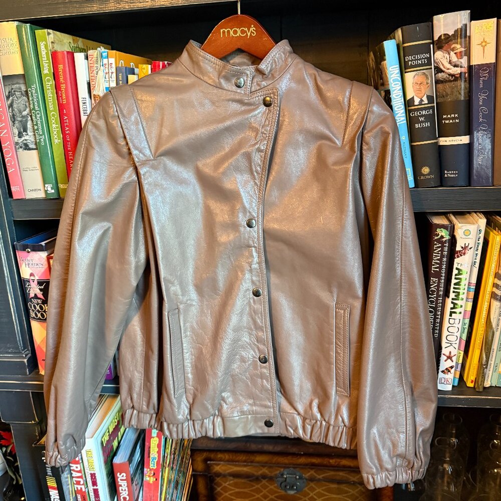 Vintage 80s 90s Winlit Genuine Leather Mauve Women’s Jacket Size 7 8